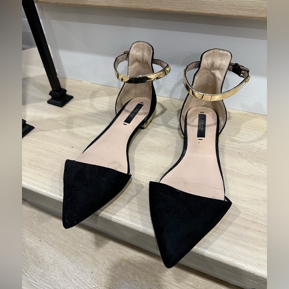 Zara Ballet Flats with Gold Strap (Size: 7) - Picture 2 of 6